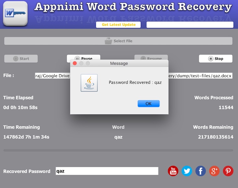 Appnimi Word Password Recovery Tool
