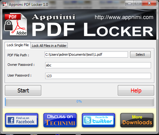 Appnimi PDF Locker Screenshot1