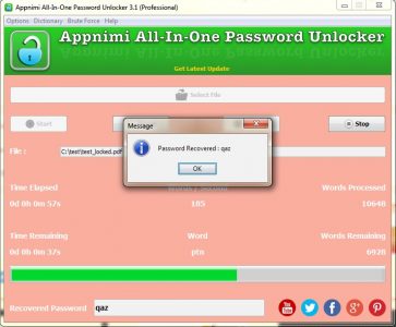 Appnimi All-In-One Password Unlocker for Windows - Password Recovered