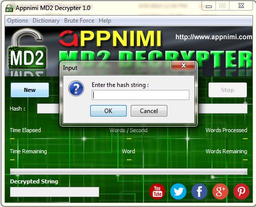 appnimi md2 decrypter for windows - enter hash string