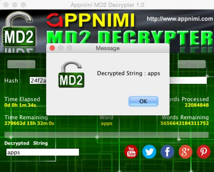 appnimi md2 decrypter for mac - decrypted string
