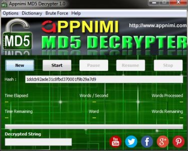 appnimi md5 decrypter for windows - enter hash string