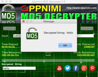 appnimi md5 decrypter for mac - decrypted string